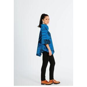Lobo Mau TIGRE‎ Criss-Cross Swing Sweatshirt Blue Black S